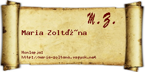 Maria Zoltána névjegykártya